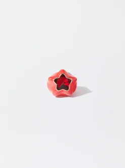 PARFOIS Anillo Esmaltado Maxi Estrella Rojo Sale