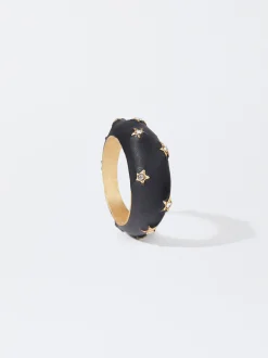 PARFOIS Anillo Estrellas Con Cristal Negro Shop