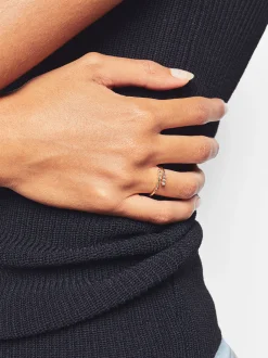 PARFOIS Anillo Fino Con Strass Verde Flash Sale