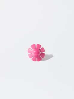 PARFOIS Anillo Flor Y Resina Rosa Fashion