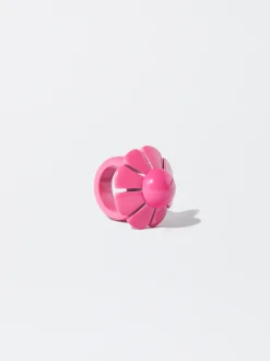 PARFOIS Anillo Flor Y Resina Rosa Fashion