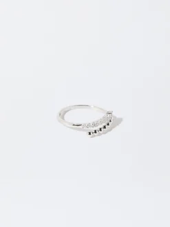 PARFOIS Anillo Con Circonitas Plateado Outlet