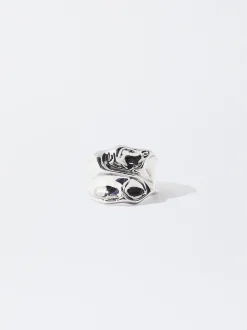 PARFOIS Anillo Con Relieve Plateado Hot