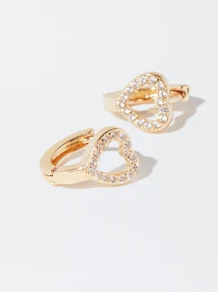 PARFOIS Aros s Con Coraz&oacute;n Dorado Shop
