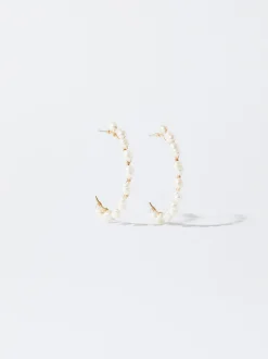 PARFOIS Aros Dorados Con Perla De Agua Dulce Blanco Cheap