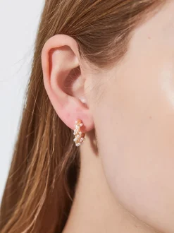 PARFOIS Aros Dorados Con Perlas Blanco Store