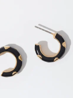 PARFOIS Aros Esmaltados Con Coraz&oacute;n Negro Clearance