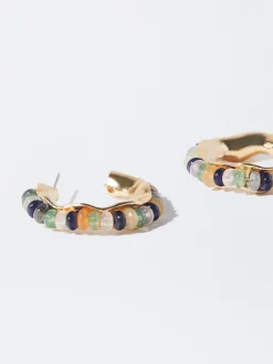 PARFOIS Aros Multicolor Con Piedra Multicor Flash Sale