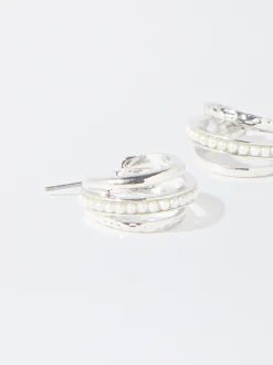 PARFOIS Aros s Con Perlas Plateado Clearance