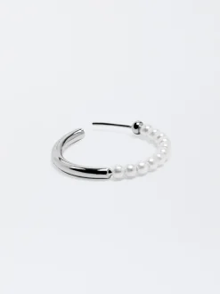 PARFOIS Aros s Con Perlas Plateado Clearance