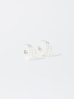 PARFOIS Aros s Con Perlas Plateado Discount