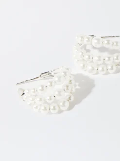 PARFOIS Aros s Con Perlas Plateado Discount