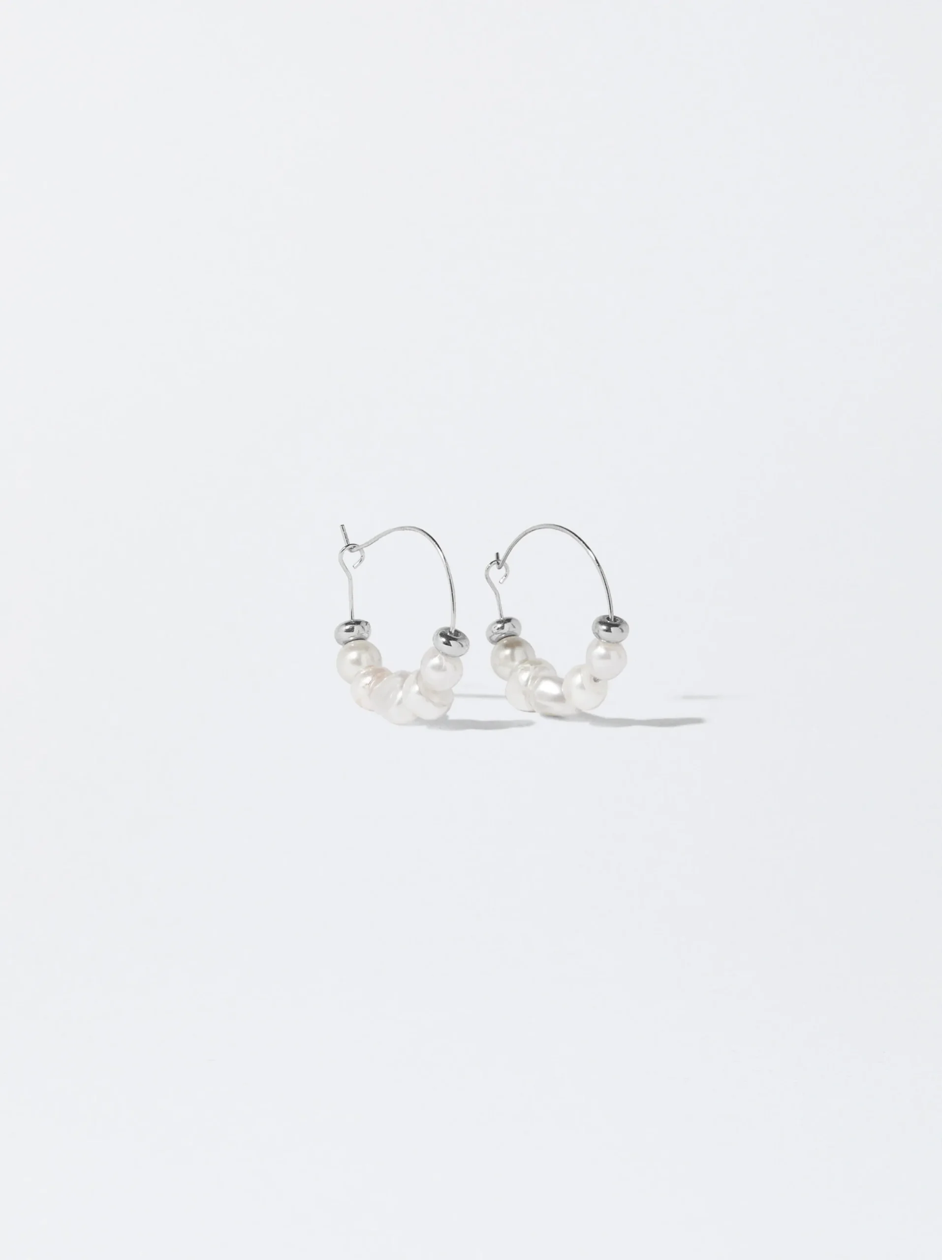 PARFOIS Aros s Con Perlas Plateado Flash Sale