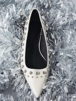PARFOIS Bailarina Tachas Met&aacute;licas Blanco Store