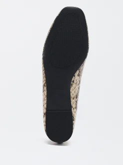 PARFOIS Bailarinas Estampado Animal Con Lazo Beige New