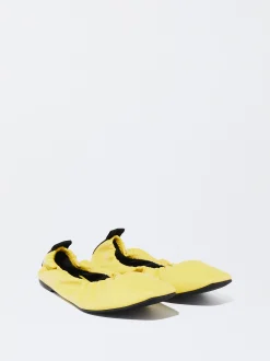 PARFOIS Bailarinas Nylon Estampado Animal Amarillo New