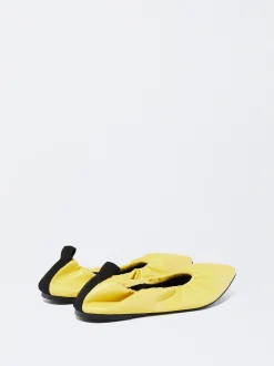 PARFOIS Bailarinas Nylon Estampado Animal Amarillo New