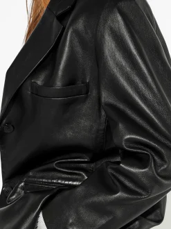 PARFOIS Blazer De Piel Negro Shop