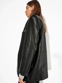 PARFOIS Blazer De Piel Negro Shop