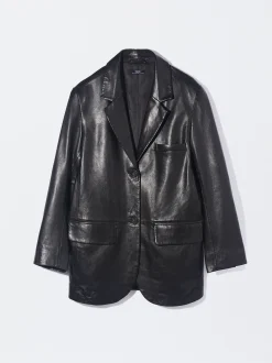 PARFOIS Blazer De Piel Negro Shop
