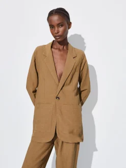 PARFOIS Blazer Lino Caqui Outlet
