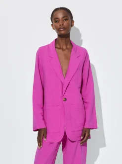 PARFOIS Blazer Lino Fucsia New