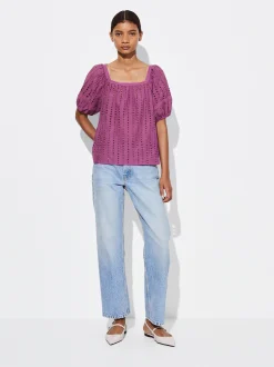 PARFOIS Blusa Con Bordados Violeta Online
