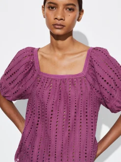 PARFOIS Blusa Con Bordados Violeta Online