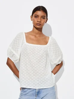 PARFOIS Blusa Con Bordados Blanco Cheap
