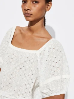 PARFOIS Blusa Con Bordados Blanco Cheap