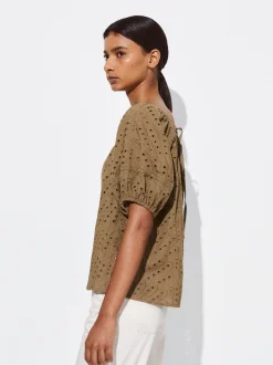 PARFOIS Blusa Con Bordados Marr&oacute;n Discount