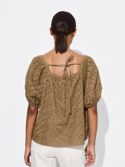 PARFOIS Blusa Con Bordados Marr&oacute;n Discount