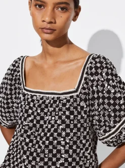 PARFOIS Blusa Con Bordados Negro Fashion