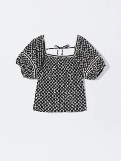 PARFOIS Blusa Con Bordados Negro Fashion