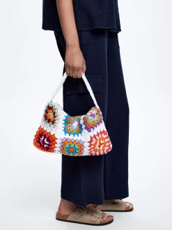 PARFOIS Bolso De Mano Crochet Crudo New