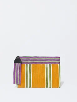 PARFOIS Bolso De Mano Estampado Rayas Naranja Flash Sale
