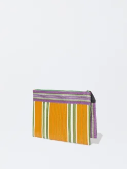 PARFOIS Bolso De Mano Estampado Rayas Naranja Flash Sale