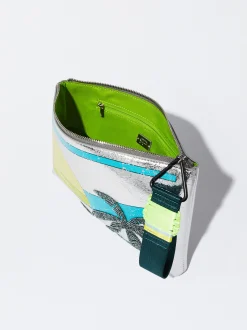 PARFOIS Bolso Metalizado Estampado Plateado Cheap