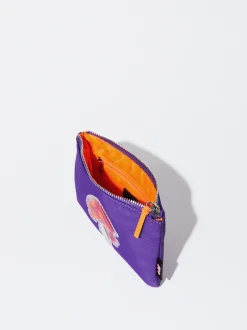 PARFOIS Bolso Multiusos Nylon Estampado Violeta Flash Sale