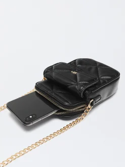 PARFOIS Bolso Para M&oacute;vil Acolchado Negro Best Sale