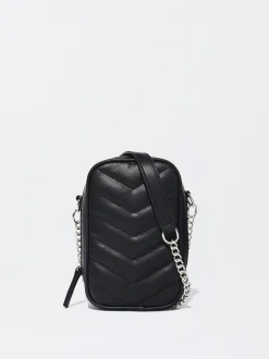 PARFOIS Bolso Para M&oacute;vil Acolchado Negro Fashion