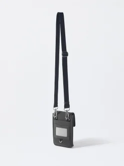 PARFOIS Bolso Para M&oacute;vil Con Bandolera Negro Discount