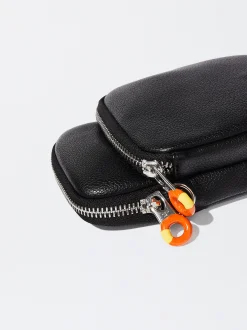 PARFOIS Bolso Para M&oacute;vil Con Bandolera Negro Fashion