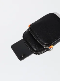 PARFOIS Bolso Para M&oacute;vil Con Bandolera Negro Fashion