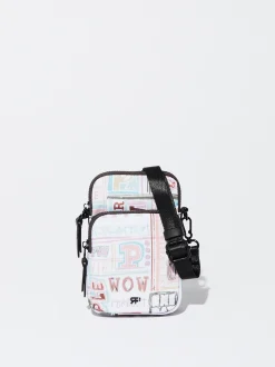 PARFOIS Bolso Para M&oacute;vil De Nylon Estampado Blanco Discount