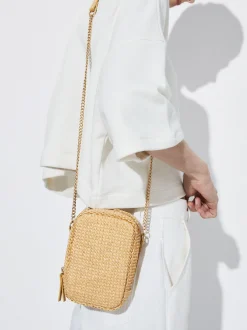 PARFOIS Bolso Para M&oacute;vil De Paja Camel Store