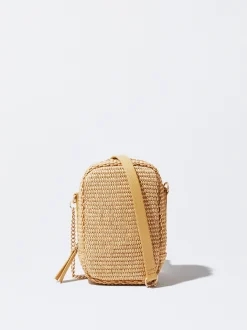PARFOIS Bolso Para M&oacute;vil De Paja Camel Store