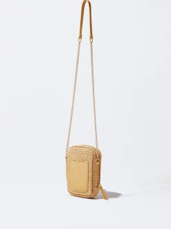 PARFOIS Bolso Para M&oacute;vil De Paja Camel Store