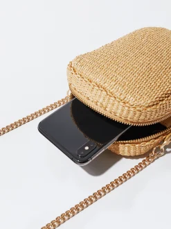 PARFOIS Bolso Para M&oacute;vil De Paja Camel Store