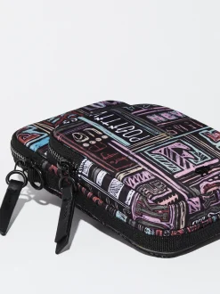PARFOIS Bolso Para M&oacute;vil De Nylon Estampado Negro Clearance